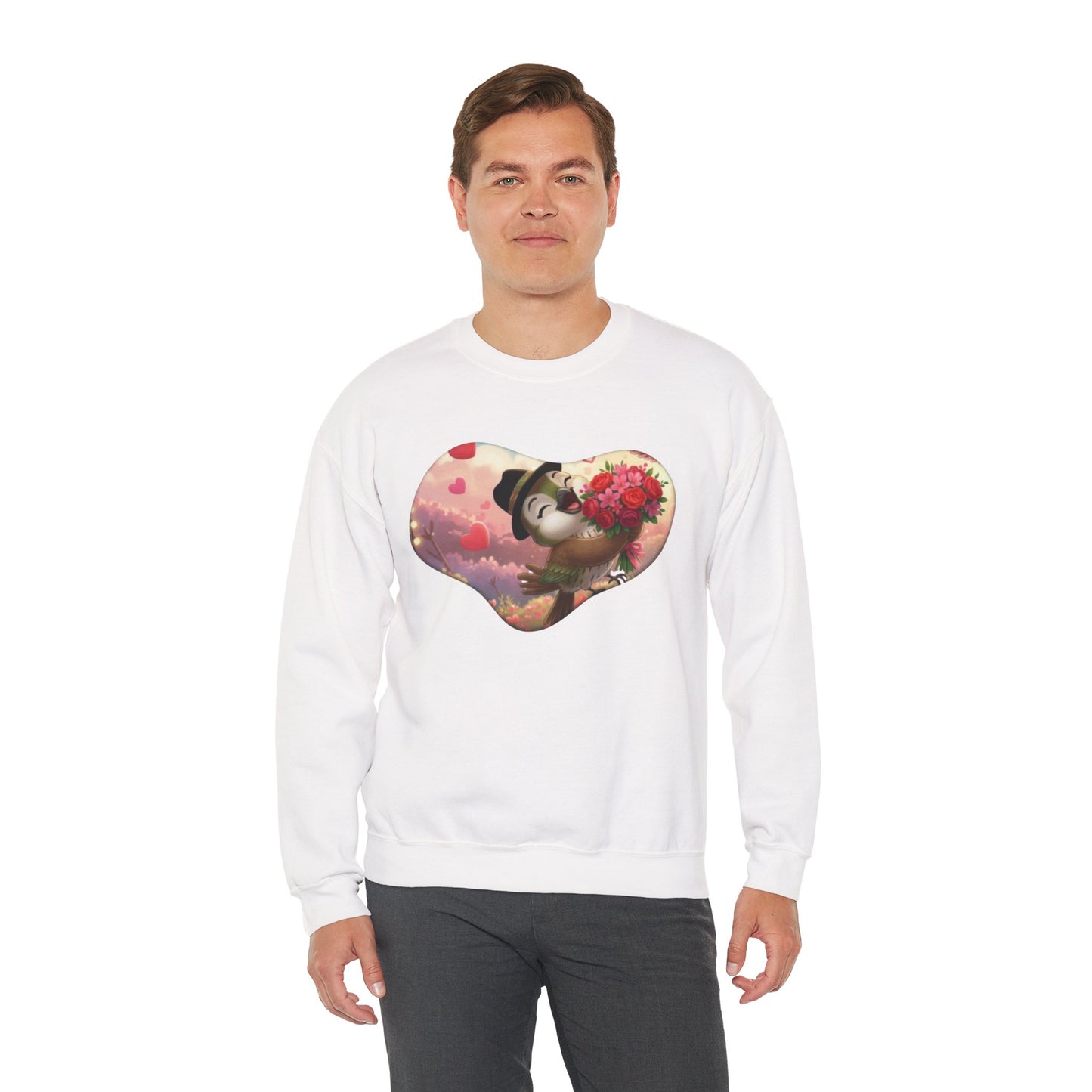 Unisex Heavy Blend Crewneck Sweatshirt San Valentin heart with ciguita.