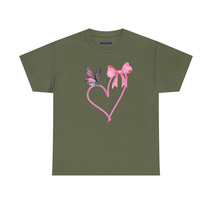 Unisex Heavy Cotton Tee Heart & Butterfly