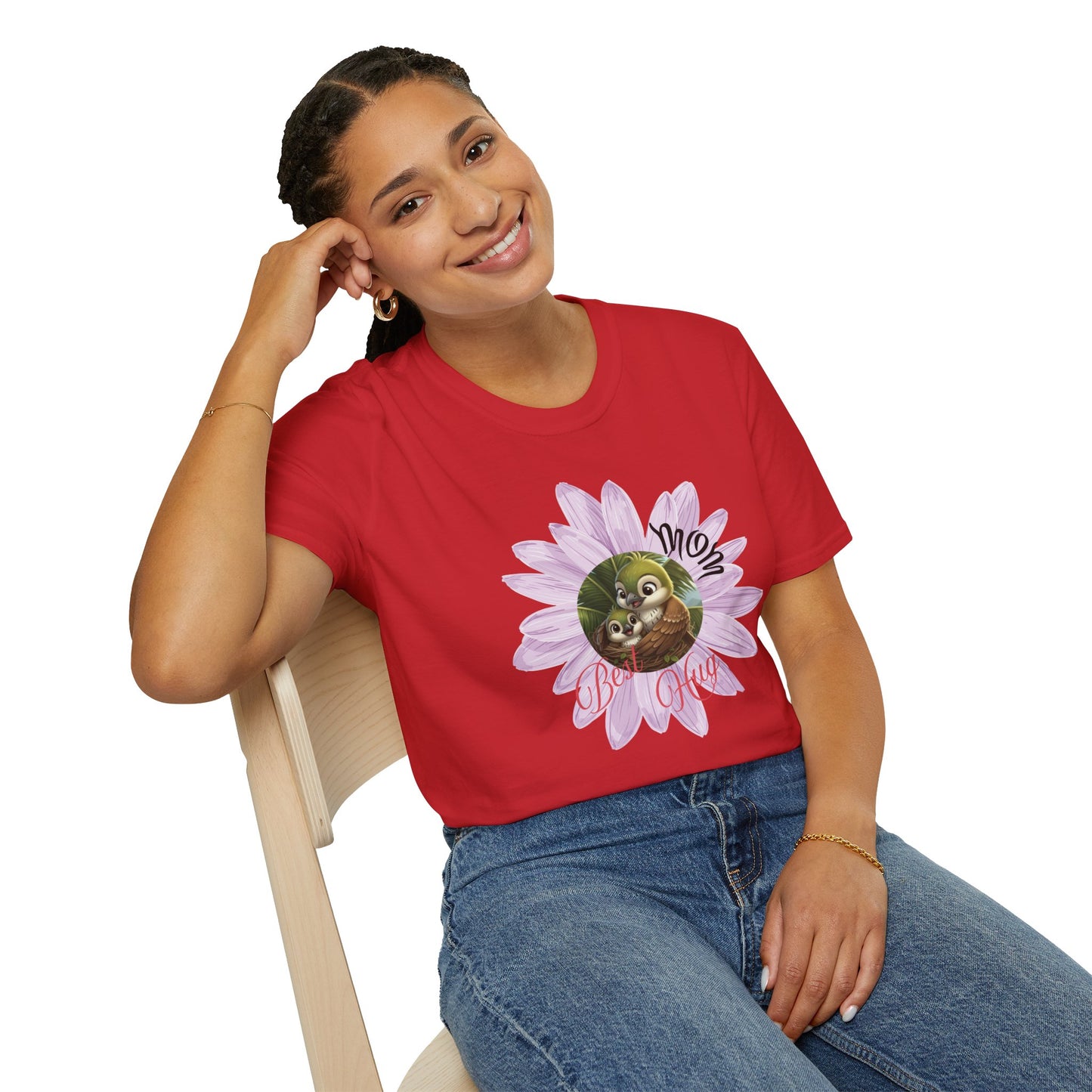 Cigüita Mother’s Embrace Flower Design - Softstyle T-Shirt
