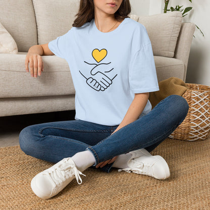 Unisex Softstyle T-Shirt Clasped Hands with Heart