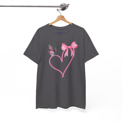 Unisex Heavy Cotton Tee Heart & Butterfly