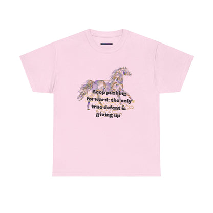 Unisex Heavy Cotton Tee Horse with a Quote Inspiring Success