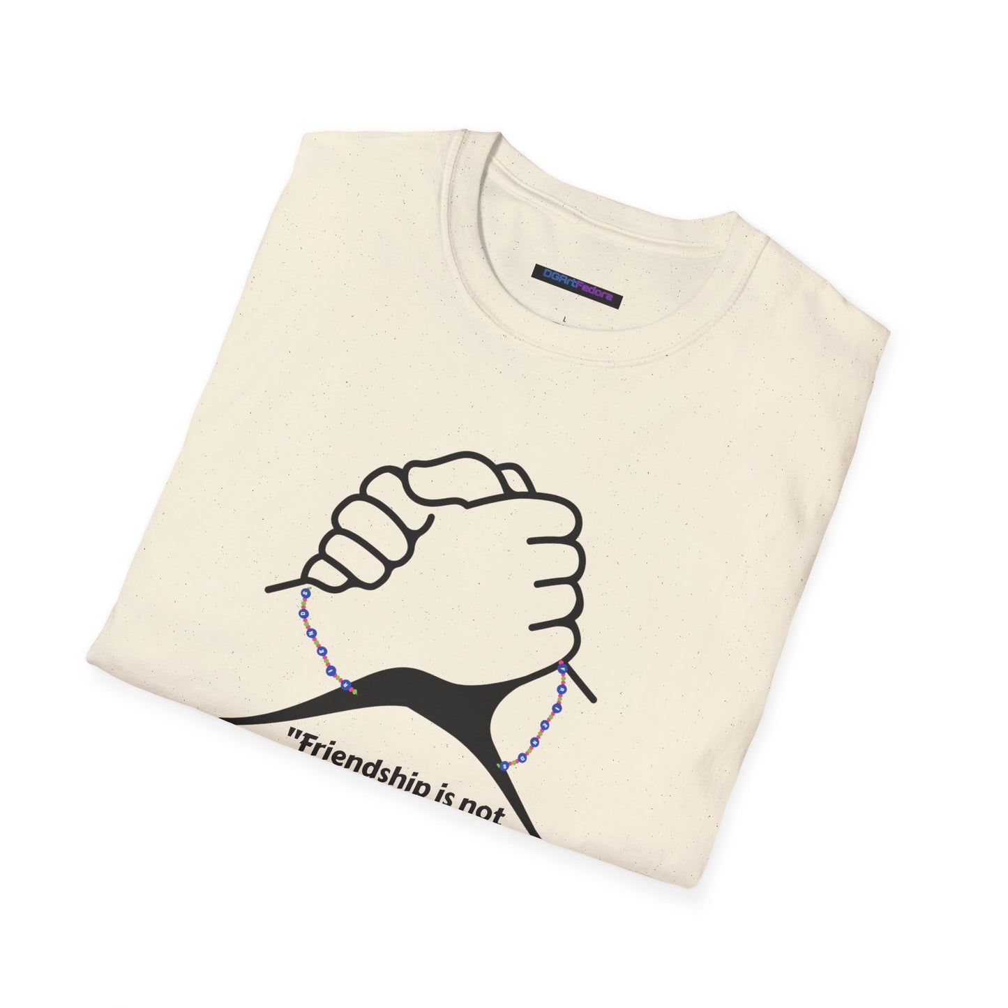 Unisex Softstyle T-Shirt Clasped Hands with Quote of Friendship
