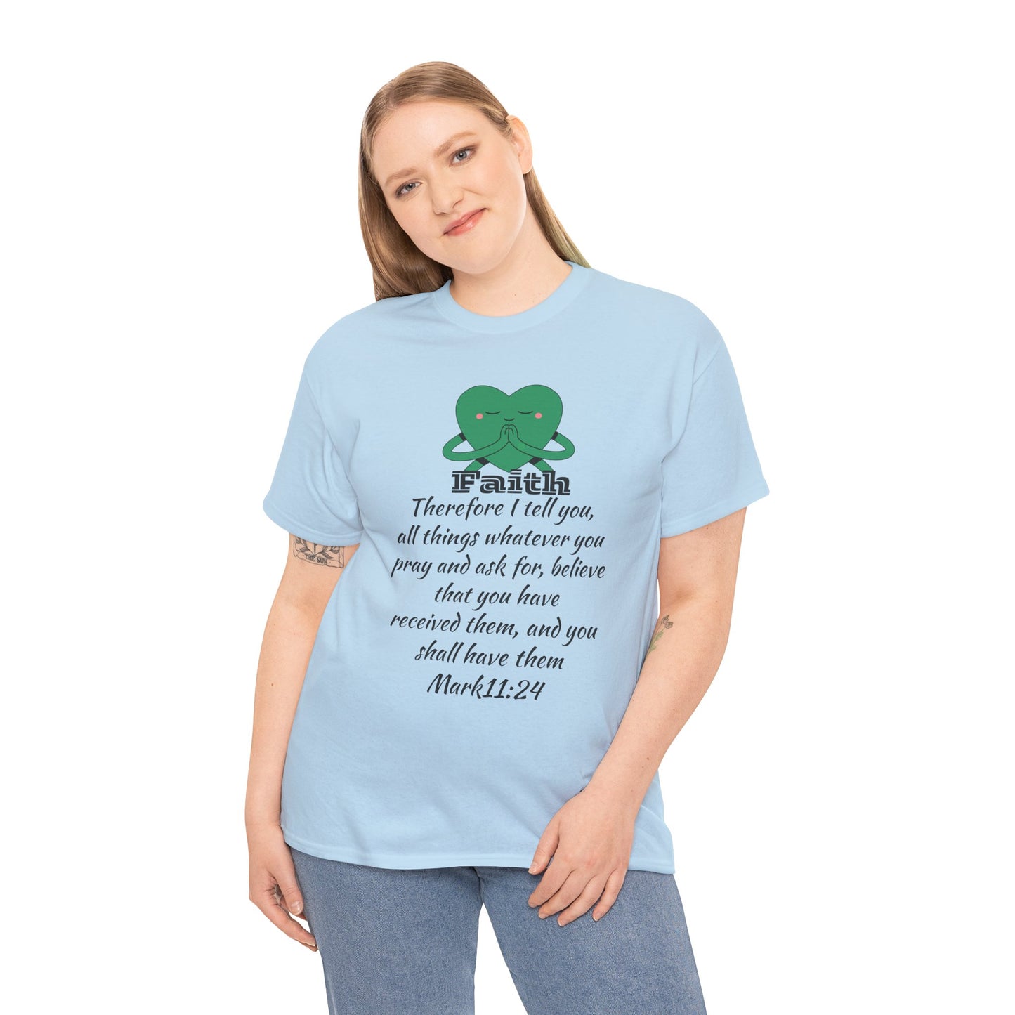 Unisex Heavy Cotton Tee - Faith Mark 11:24