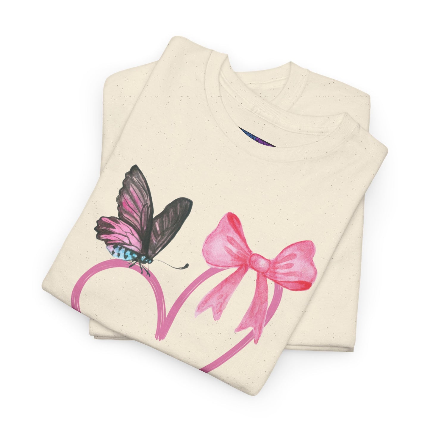 Unisex Heavy Cotton Tee Heart & Butterfly