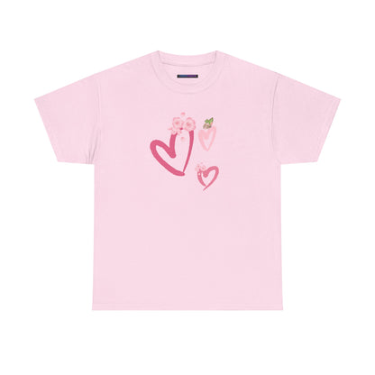 Unisex Heavy Cotton Tee Hearts Adorned