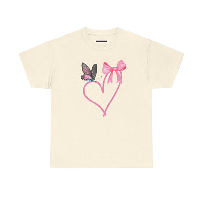 Unisex Heavy Cotton Tee Heart & Butterfly