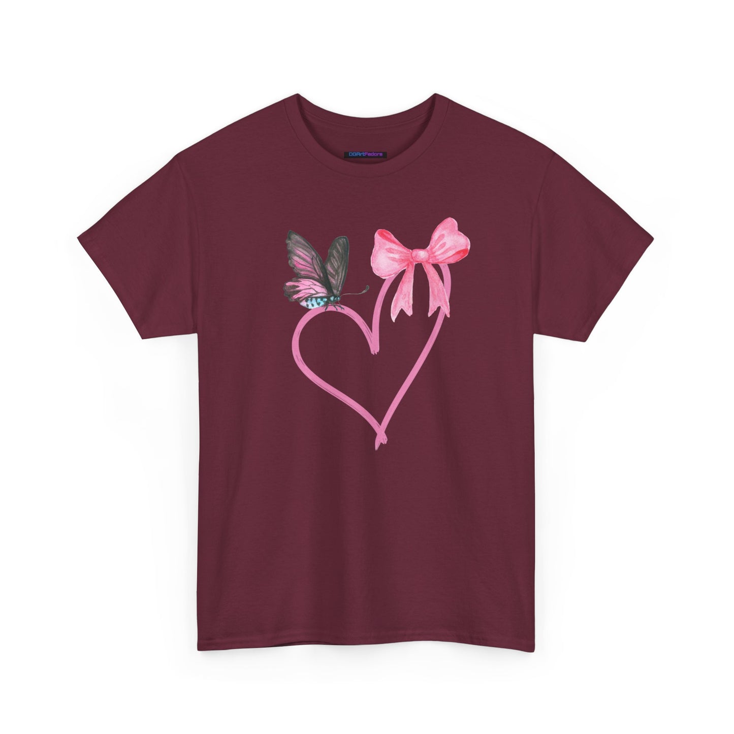 Unisex Heavy Cotton Tee Heart & Butterfly