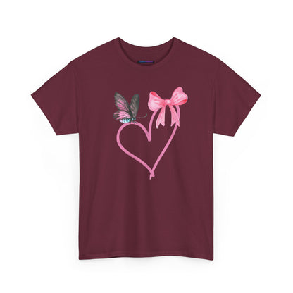 Unisex Heavy Cotton Tee Heart & Butterfly