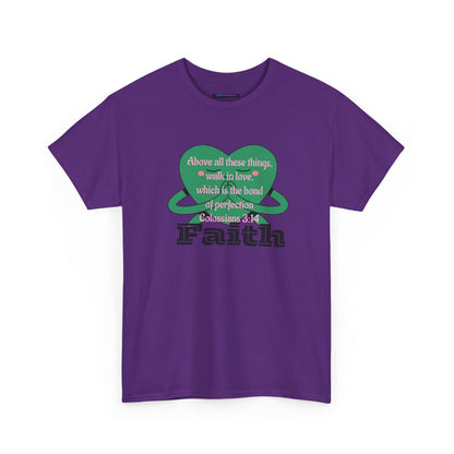 Unisex Heavy Cotton Tee -Faith, Colossians 3:14