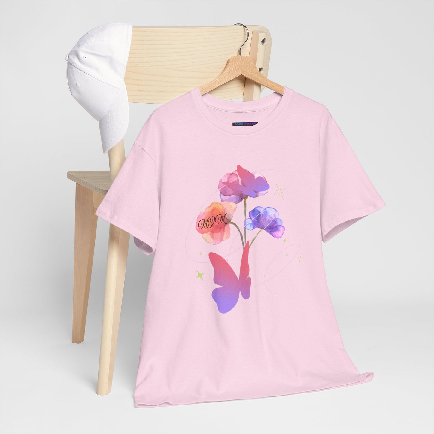 Dreamy Watercolor Flowers & Butterfly - Heavy Cotton Tee