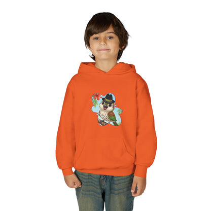 Youth Heavy Blend Hooded Sweatshirt Cigüita the Palmchat