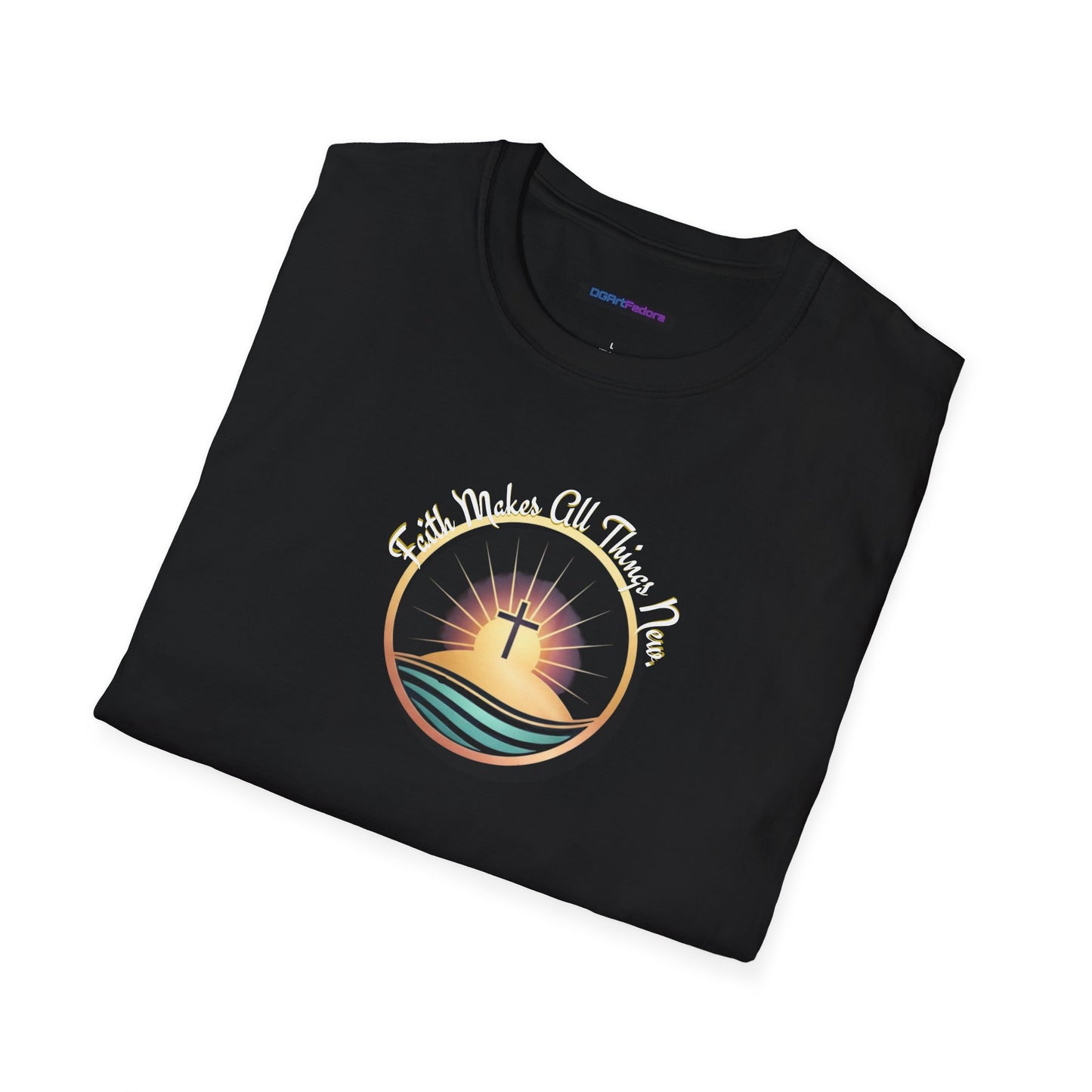 Unisex Softstyle T-Shirt - Shining Cross, Faith Makes All Things New