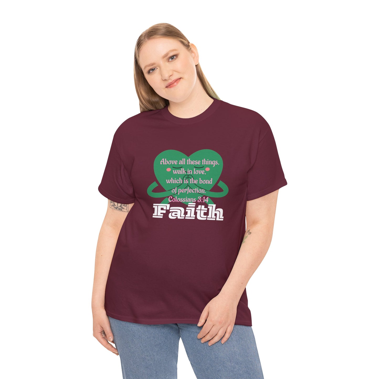Unisex Heavy Cotton Tee -Faith, Colossians 3:14
