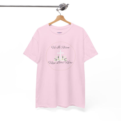 Unisex Heavy Cotton – He is Risen, Hope Lives Here