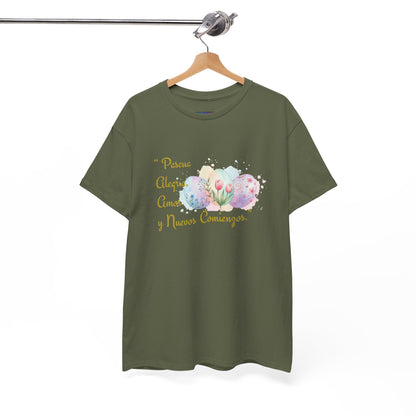 Unisex Heavy Cotton Tee - Easter, Joy, Love, & New Beginnings (Spanish Version)