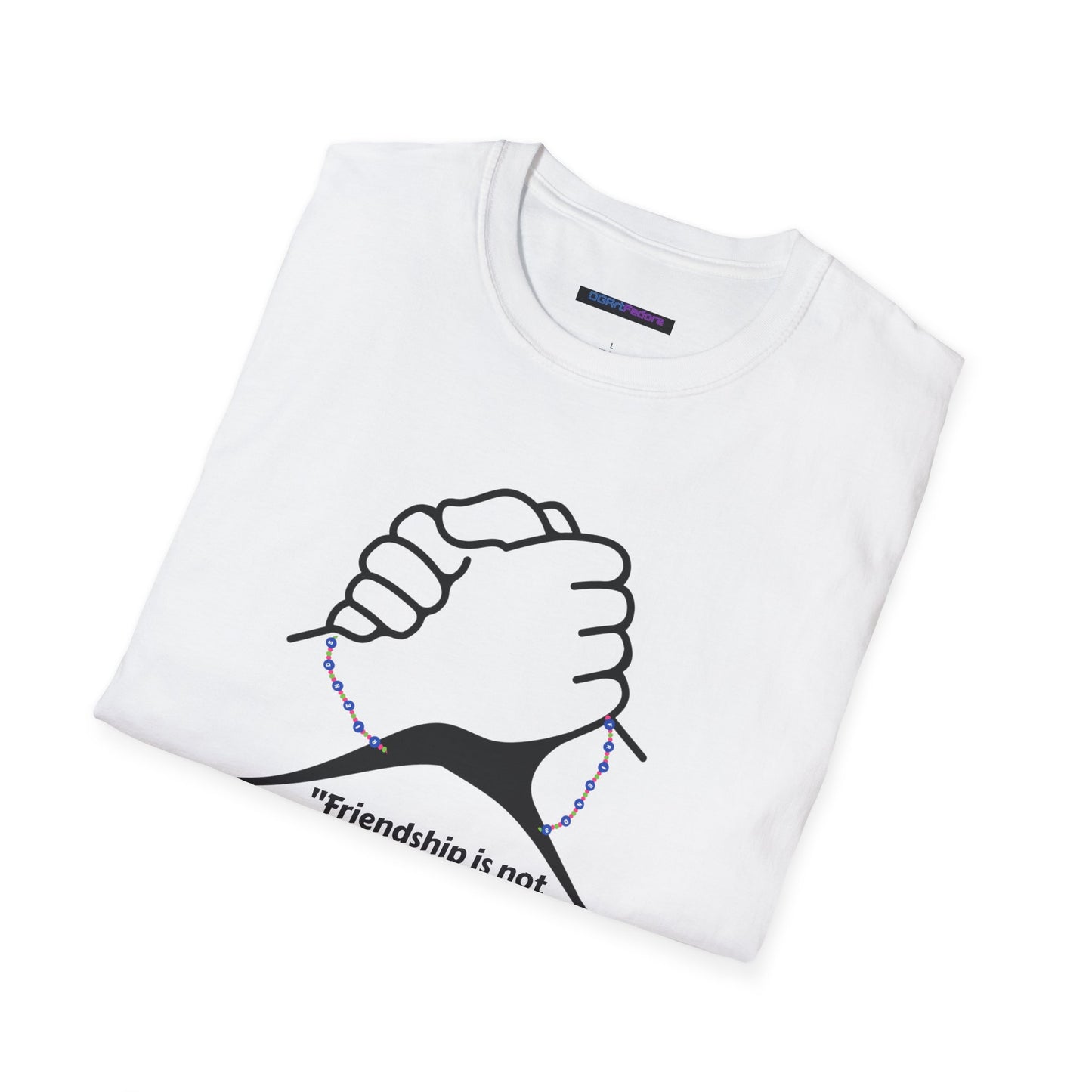 Unisex Softstyle T-Shirt Clasped Hands with Quote of Friendship