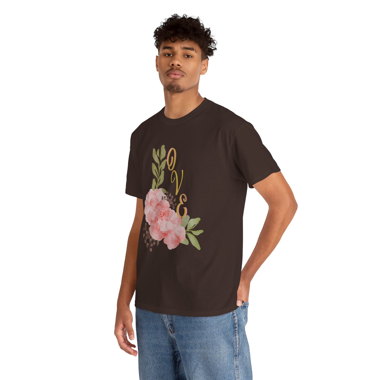 Floral “Love” Design - Unisex Heavy Cotton Tee