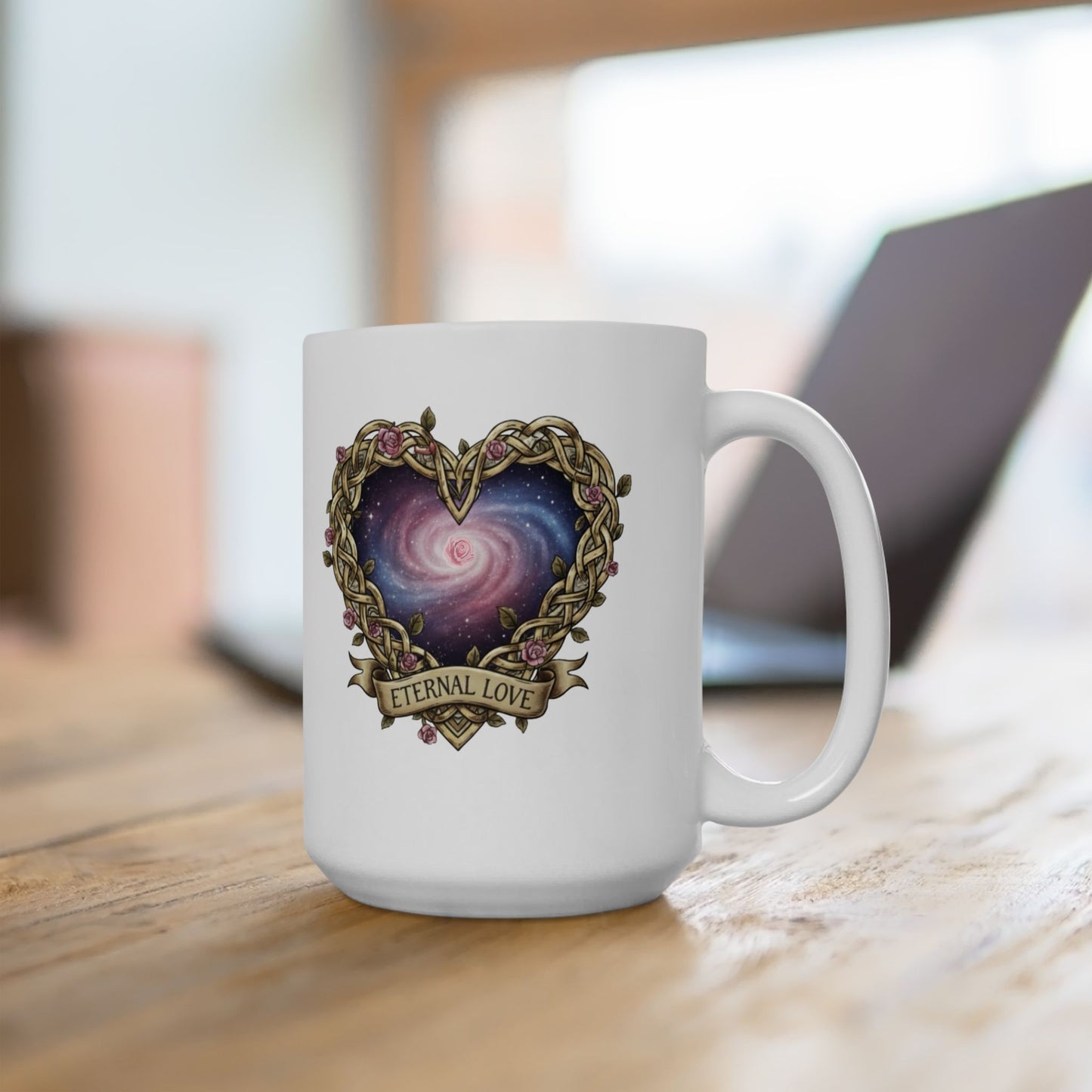Ceramic Mug, (11oz, 15oz) Infinity Heart on Both Sides