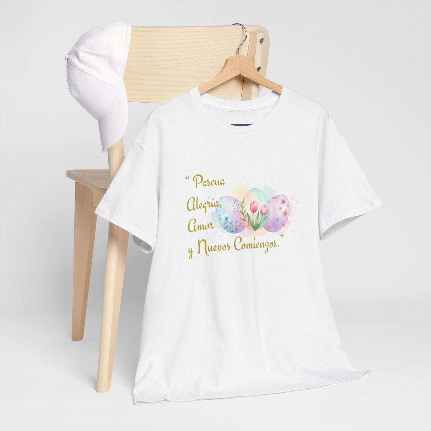 Unisex Heavy Cotton Tee - Easter, Joy, Love, & New Beginnings (Spanish Version)