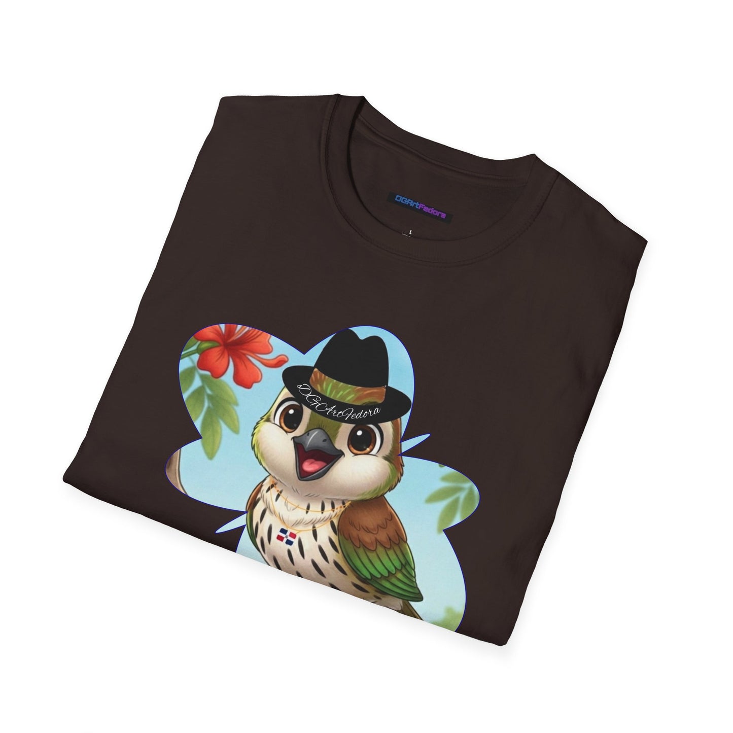 Unisex Softstyle T-Shirt of Ciguita on a Flamboyan Tree