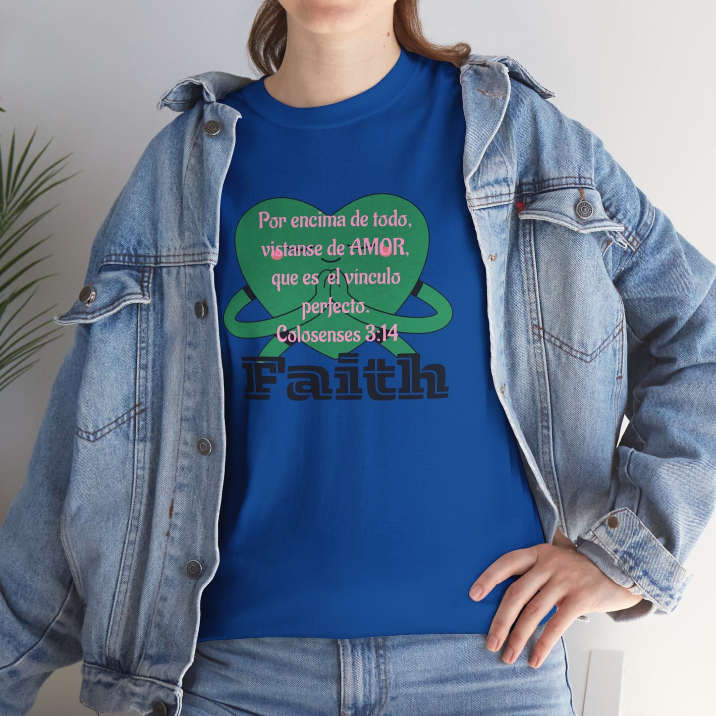 Unisex Heavy Cotton Tee - Fe (Faith), Colosenses 3:14