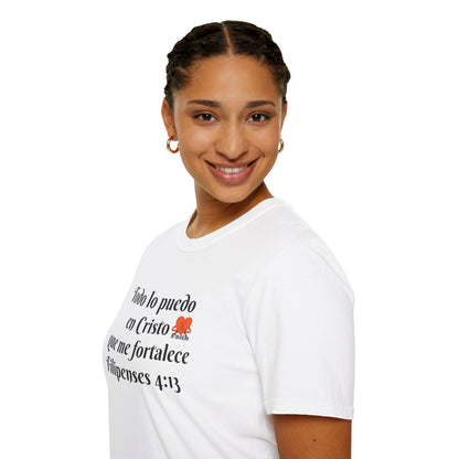 Unisex Softstyle T-Shirt - Filipenses 4:13 - Todo lo puedo en Cristo que me fortalece