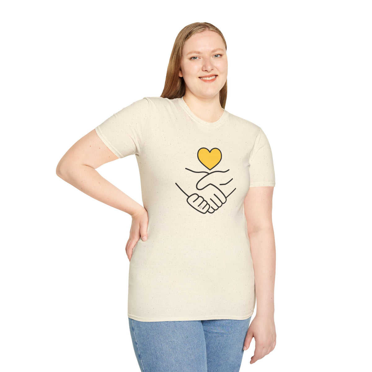 Unisex Softstyle T-Shirt Clasped Hands with Heart
