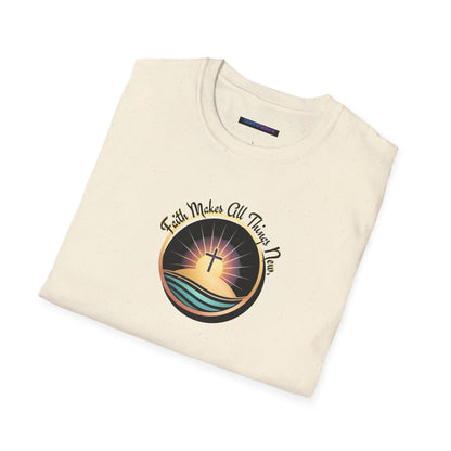 Unisex Softstyle T-Shirt - Shining Cross, Faith Makes All Things New