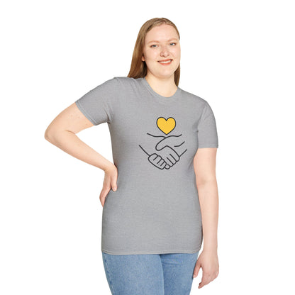 Unisex Softstyle T-Shirt Clasped Hands with Heart