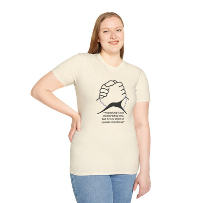 Unisex Softstyle T-Shirt Clasped Hands with Quote of Friendship