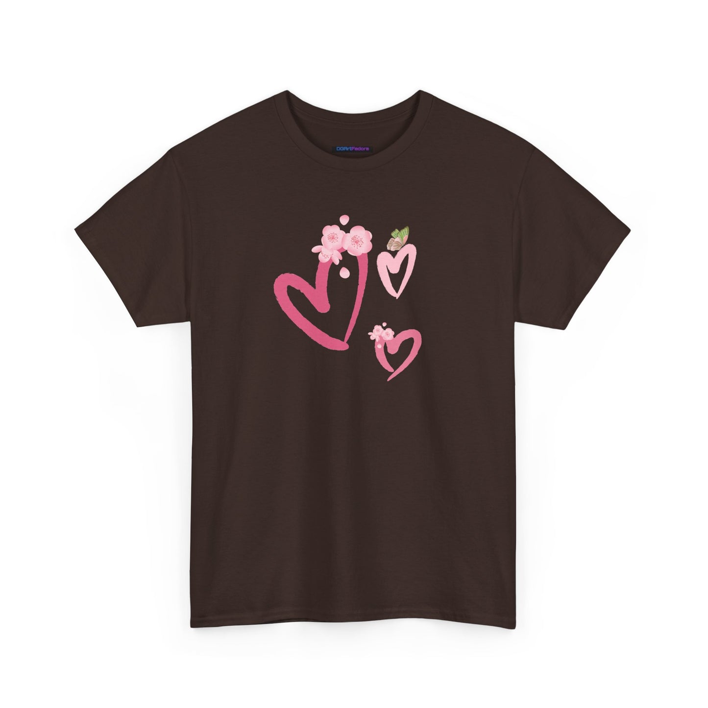 Unisex Heavy Cotton Tee Hearts Adorned