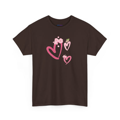 Unisex Heavy Cotton Tee Hearts Adorned