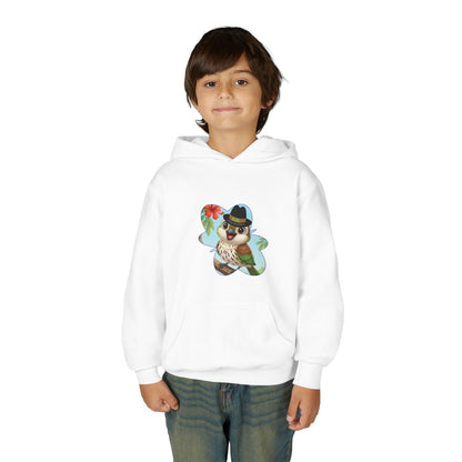 Youth Heavy Blend Hooded Sweatshirt Cigüita the Palmchat