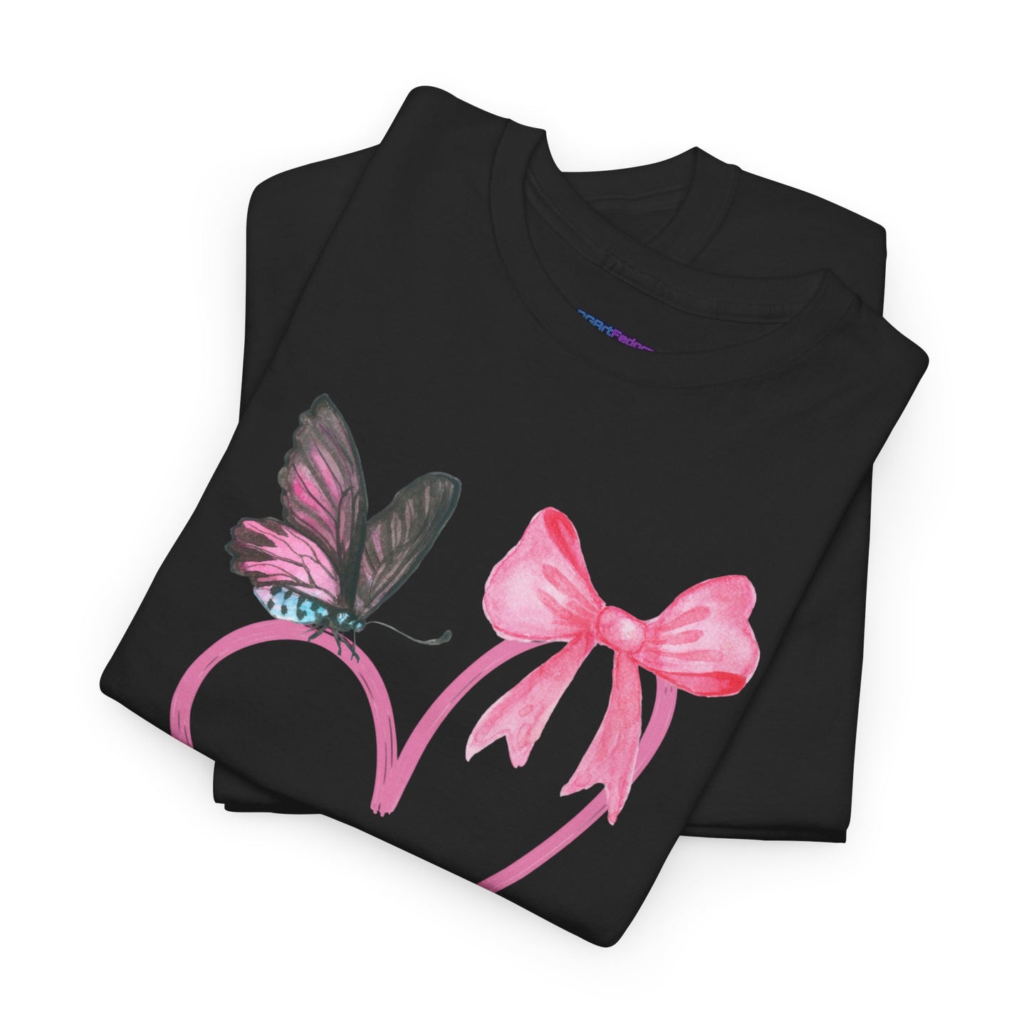 Unisex Heavy Cotton Tee Heart & Butterfly