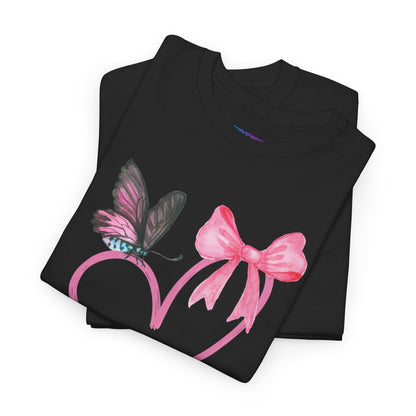 Unisex Heavy Cotton Tee Heart & Butterfly