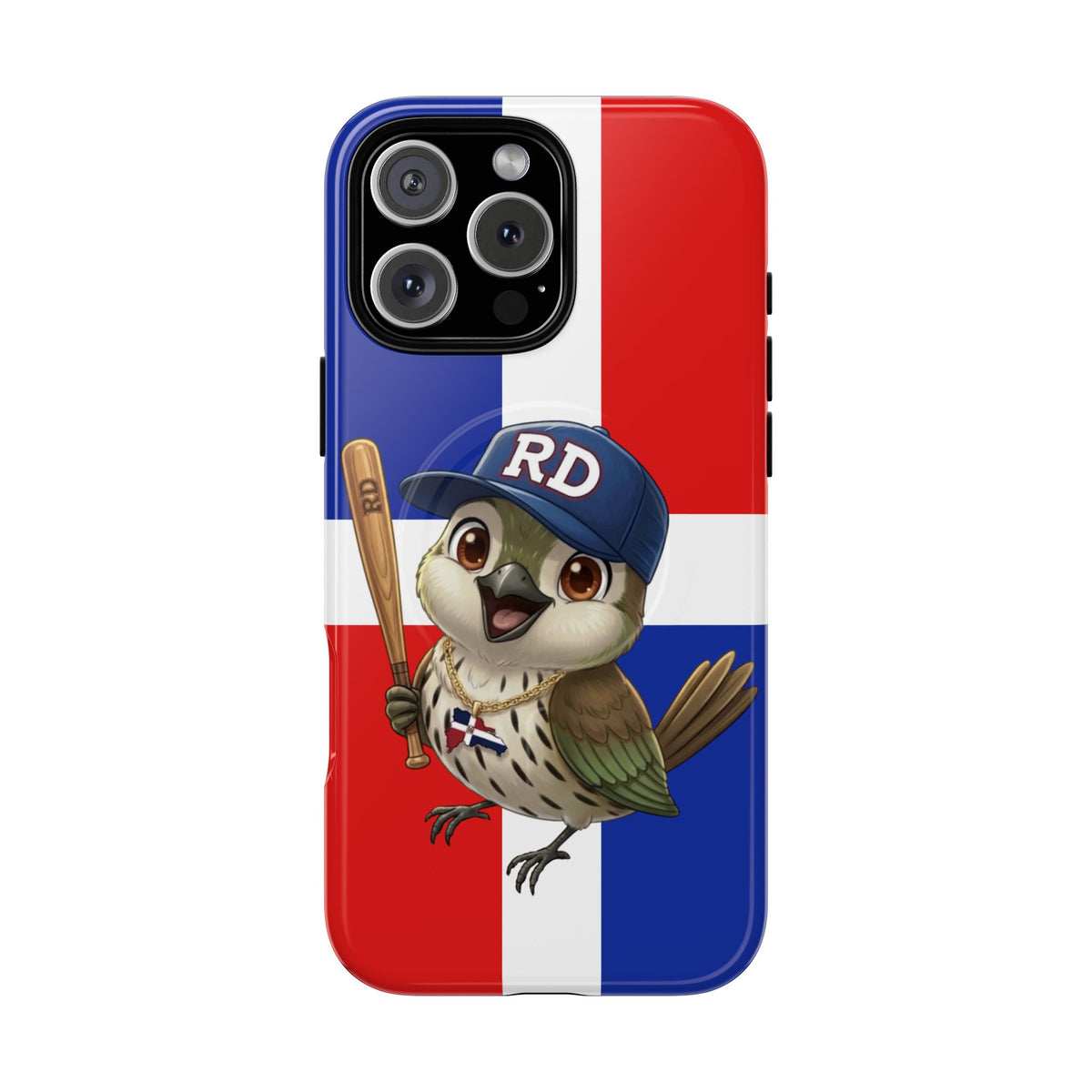 Dominican flag with Cigüa ready for baseball Tough Magnetic Iphone Cases