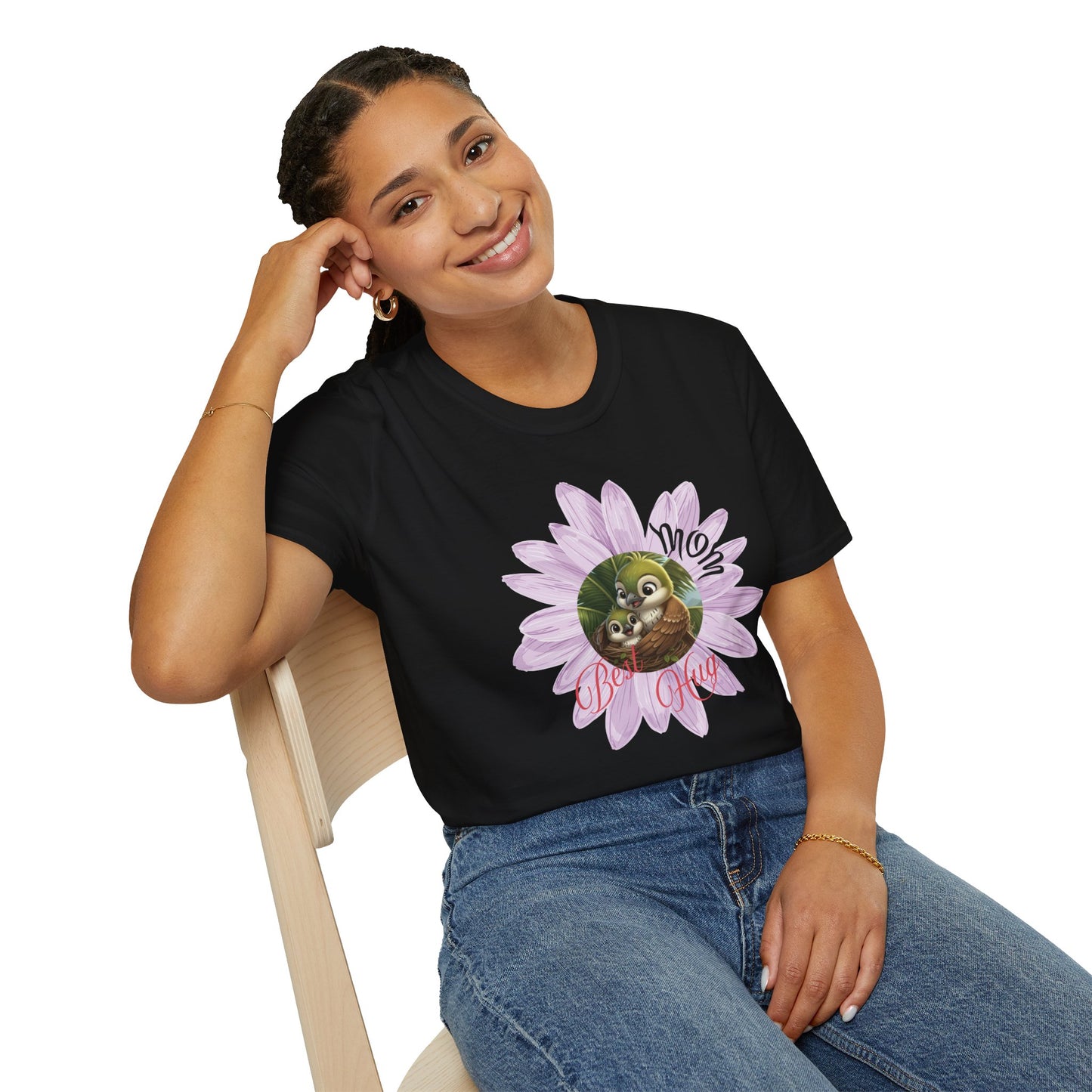 Cigüita Mother’s Embrace Flower Design - Softstyle T-Shirt