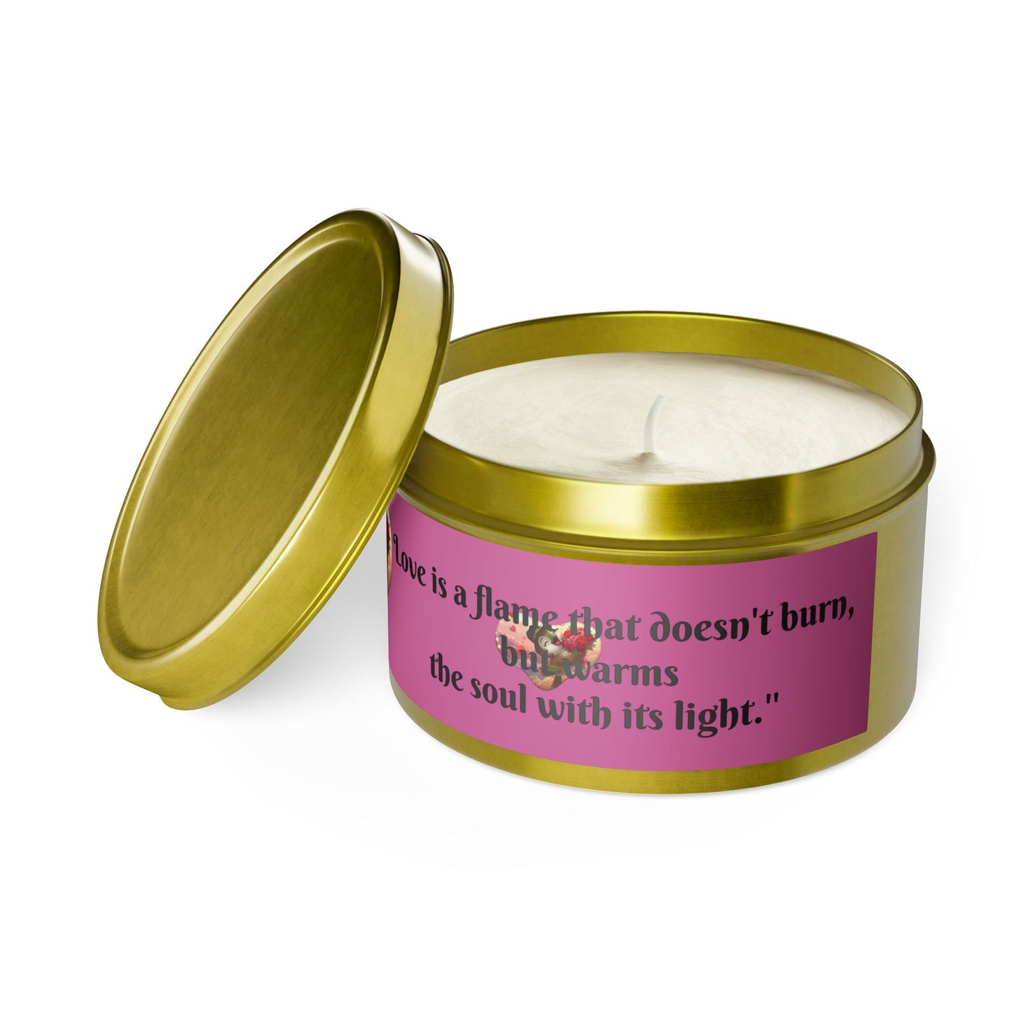 Love is a Flame Tin Candle