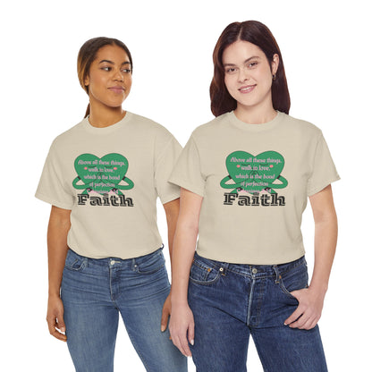 Unisex Heavy Cotton Tee -Faith, Colossians 3:14