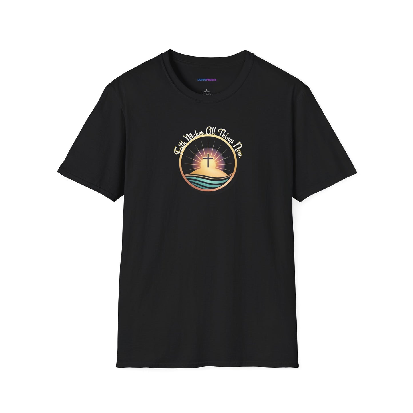 Unisex Softstyle T-Shirt - Shining Cross, Faith Makes All Things New