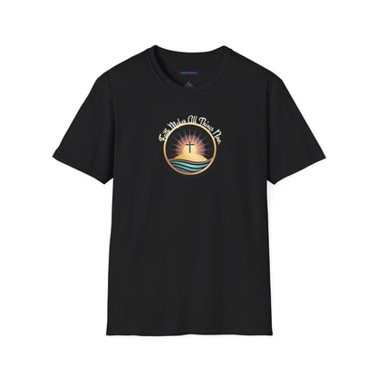 Unisex Softstyle T-Shirt - Shining Cross, Faith Makes All Things New