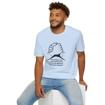 Unisex Softstyle T-Shirt Clasped Hands with Quote of Friendship