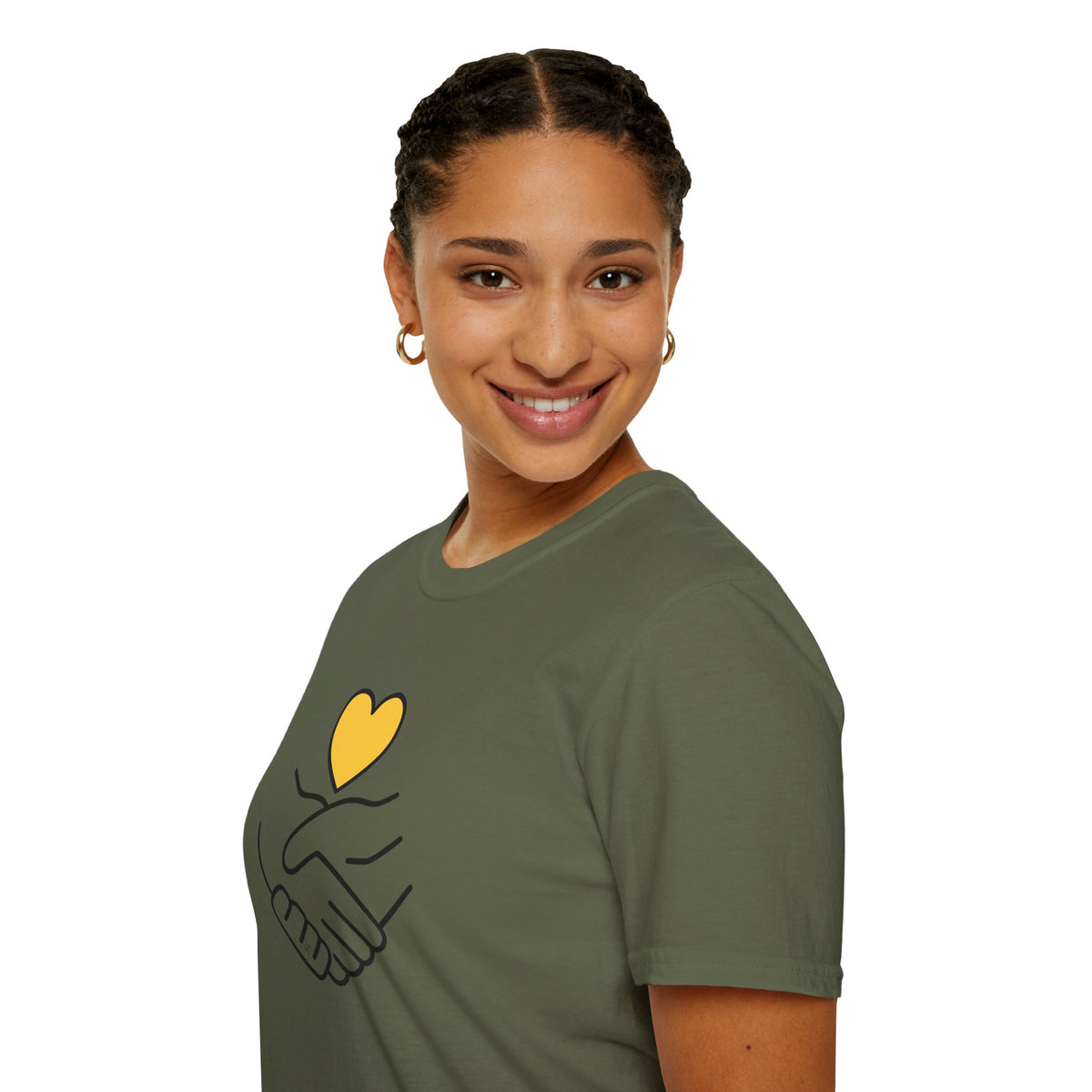 Unisex Softstyle T-Shirt Clasped Hands with Heart