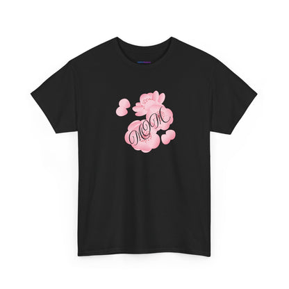 Stylish Mom Lettering with Pink Flowers - Heavy Cotton Tee