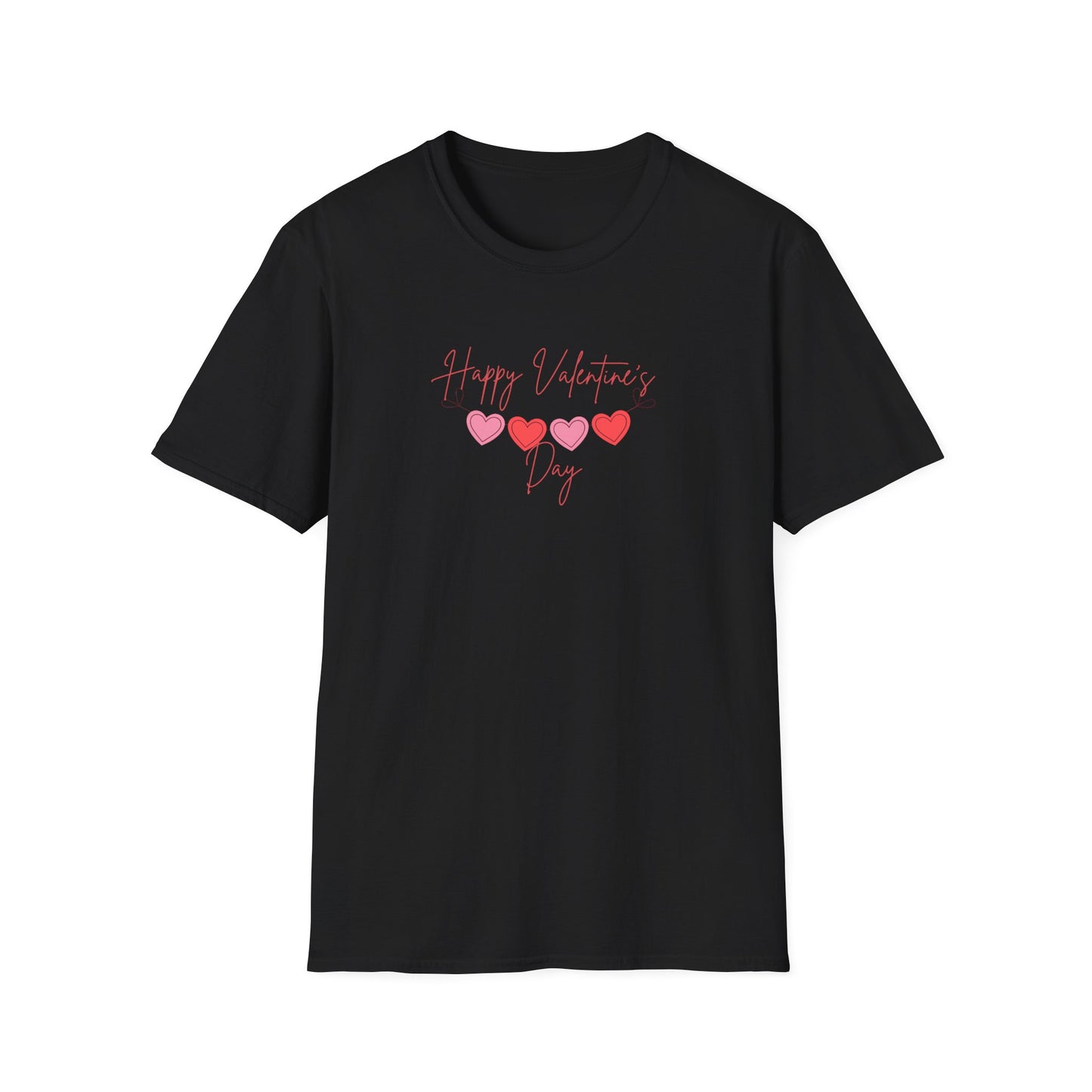 Unisex Softstyle T-Shirt Happy Valentine's Day Four Hearts