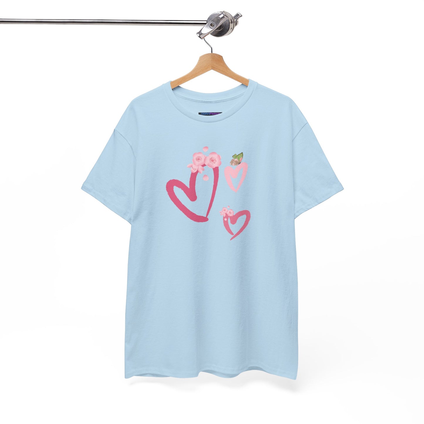 Unisex Heavy Cotton Tee Hearts Adorned