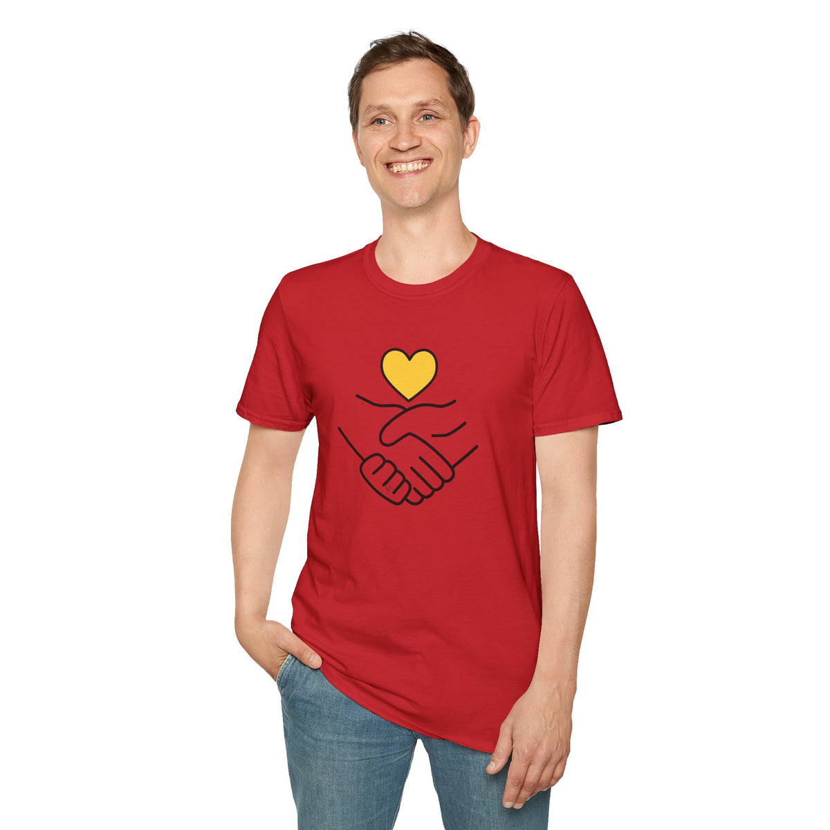 Unisex Softstyle T-Shirt Clasped Hands with Heart