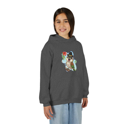 Youth Heavy Blend Hooded Sweatshirt Cigüita the Palmchat