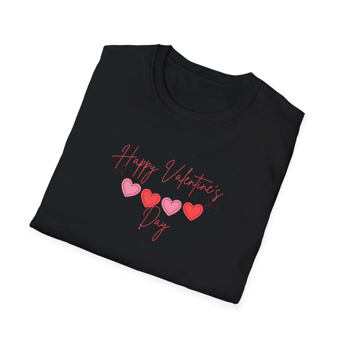 Unisex Softstyle T-Shirt Happy Valentine's Day Four Hearts